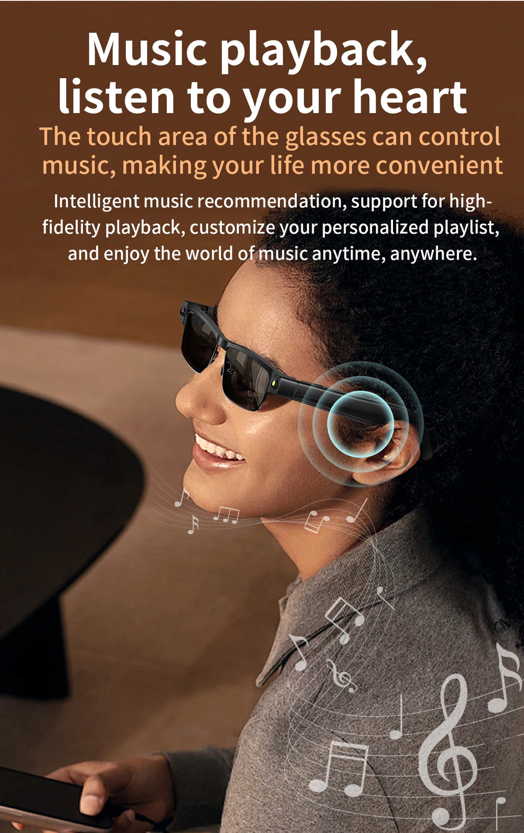 Smart Camera Glasses – Photo, Video, BT Call & AI Voice Assistant | Sunglasses