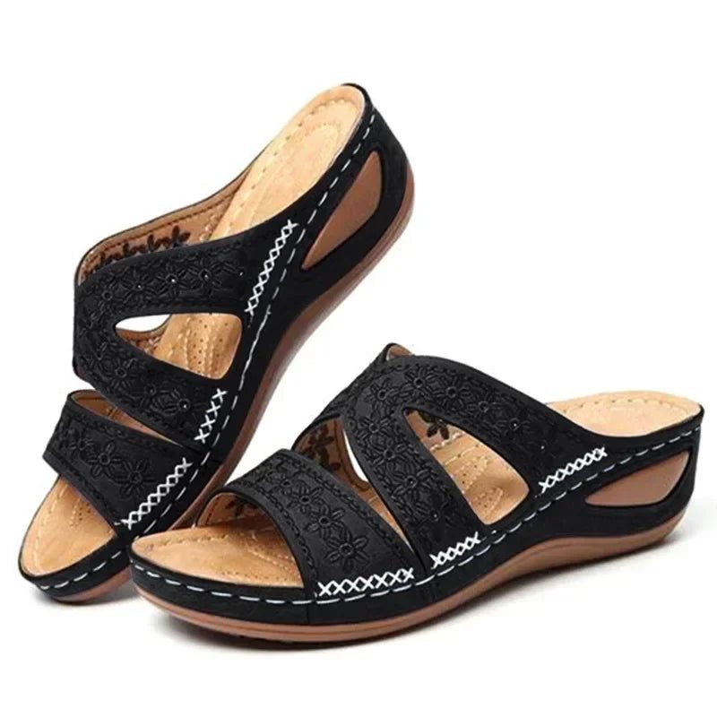 Summer 2025 women's sandals with exposed toes, retro anti slip leather casual women's fashionable versatile sandals - memorylane shop