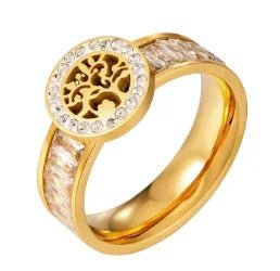 Stainless Steel Ring for Women Inlaid Zircon Rings Waterproof Romantic Fashion Jewelry - memorylane shop