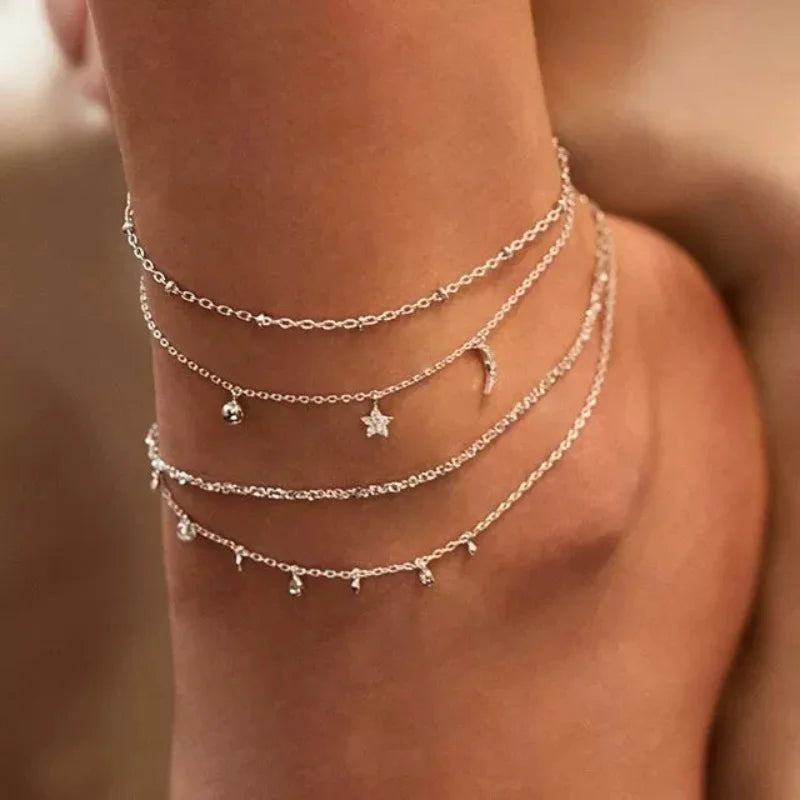 Hot selling minimalist ankle chain Bohemian style women's chain foot summer beach barefoot sandals ankle fashion jewelry