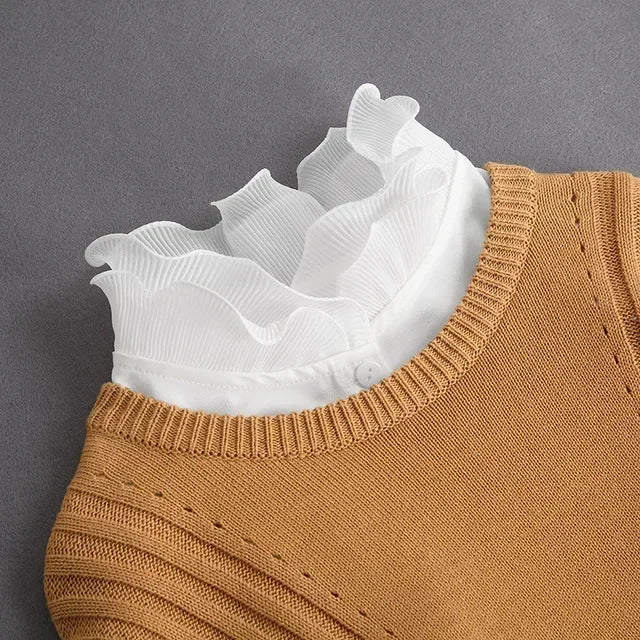 Women's Vintage Lace Front Tie Detachable Collar