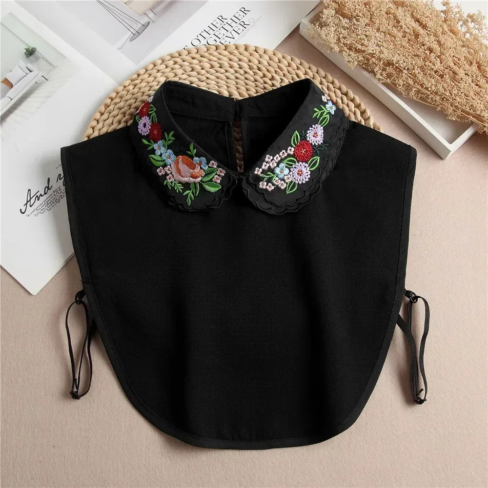 Women's Vintage Lace Front Tie Detachable Collar