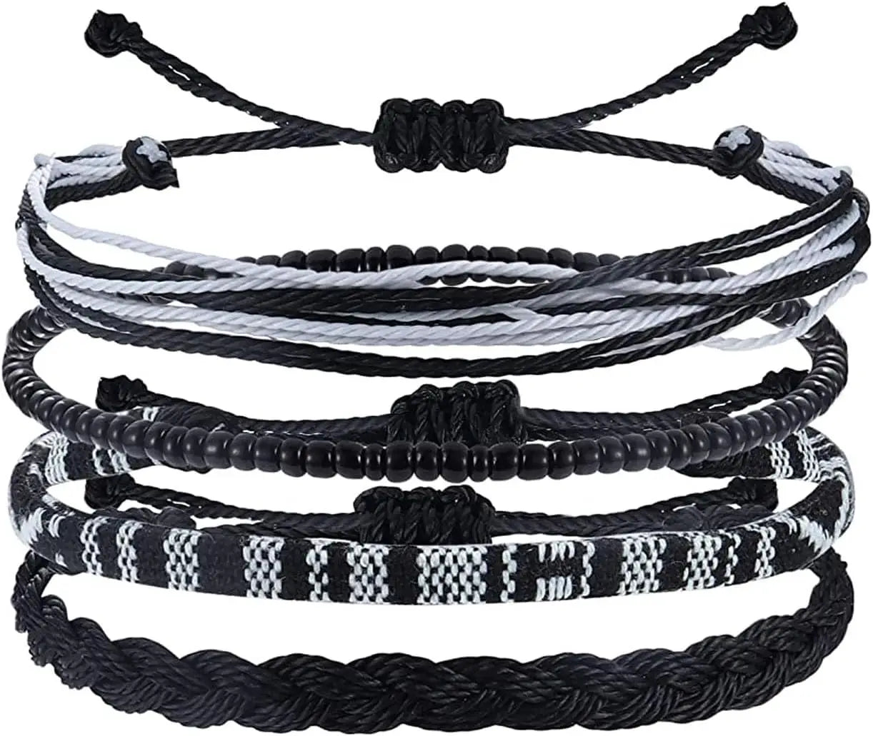 Beach Summer Ankle Bracelet for Women Teen Girls Waterproof , Handmade Braided Adjustable String Anklets Surfer Bracelets