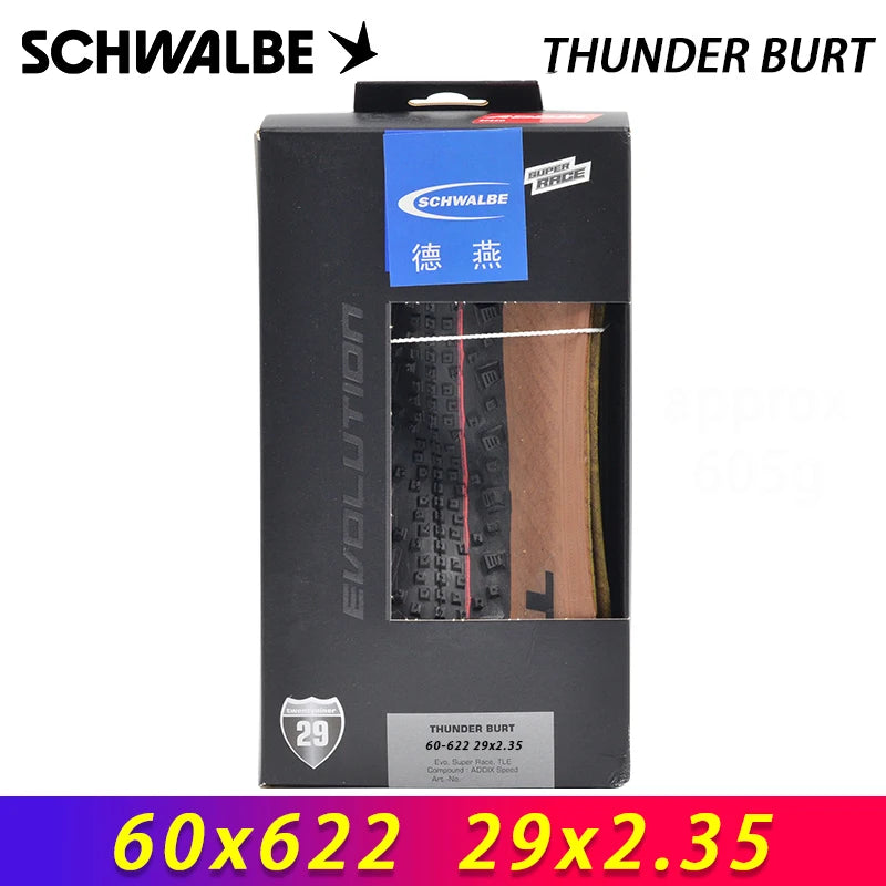SCHWALBE Original THUNDER BURT 27.5x2.10 29x2.10 Folding Bicycle Tubeless Bike Tire for MTB XC Tracks Off-Road Cycling Parts
