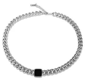 Square Pendants Delicate Stainless Steel Chain Pendant Necklace For Women Necklace - memorylane shop