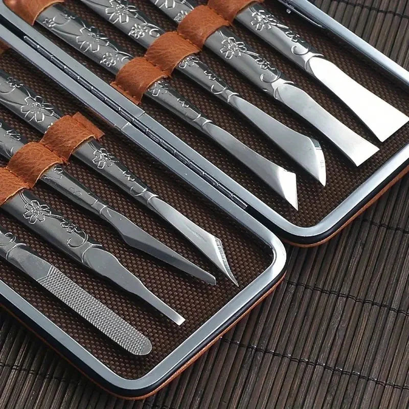 Professional Pedicure Tools Set Manicure Knife Kit Stainless Steel Toe Pedicure Knife Nail Clipper Feet Scraper Dead Skin Remove