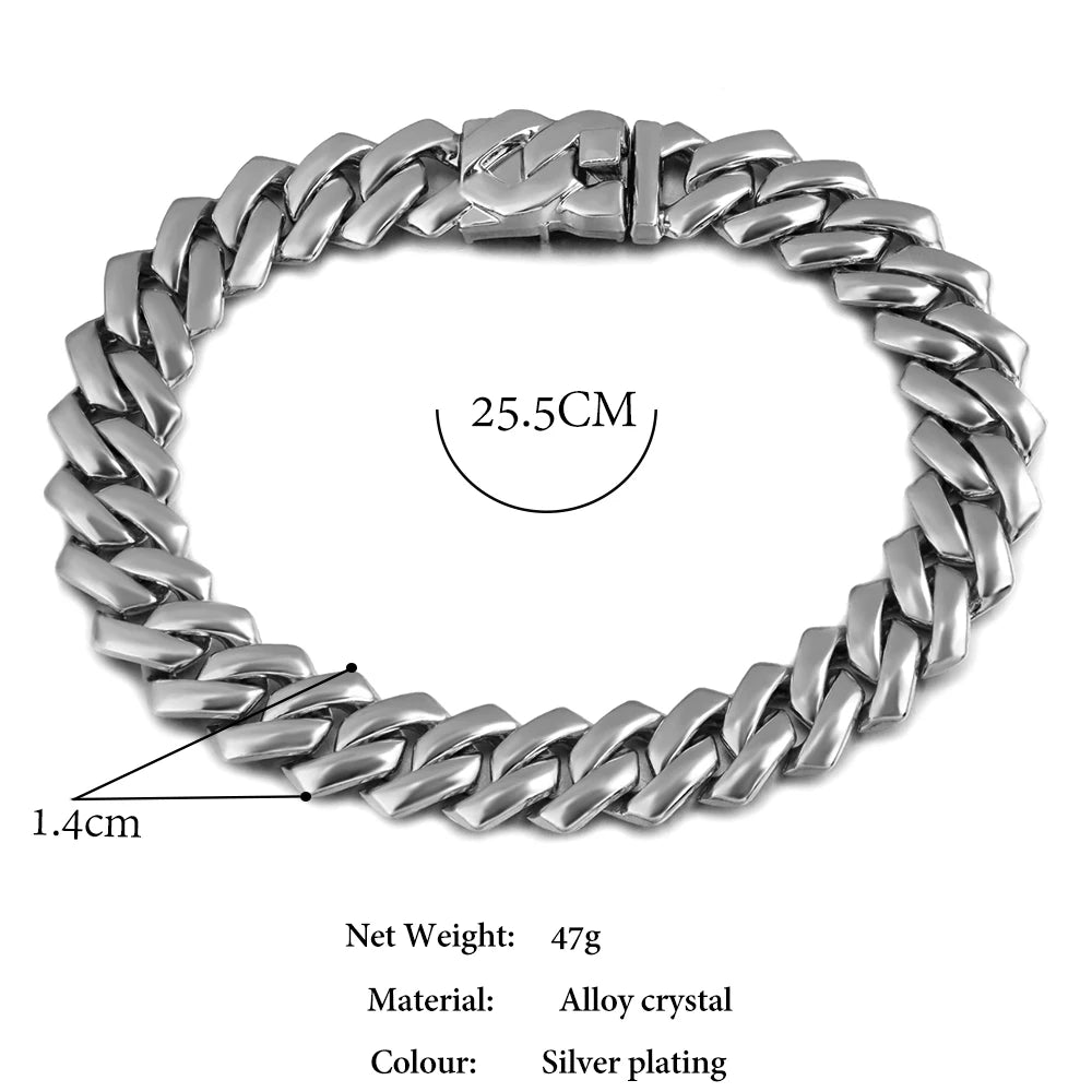 Women's 14mm Gold-Plated Chunky Cuban Link Chain Anklet