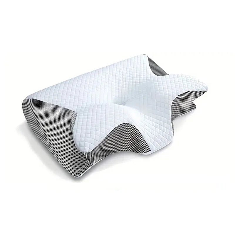 2-in-1 memory foam neck pillow - contoured orthopedic support for better sleep