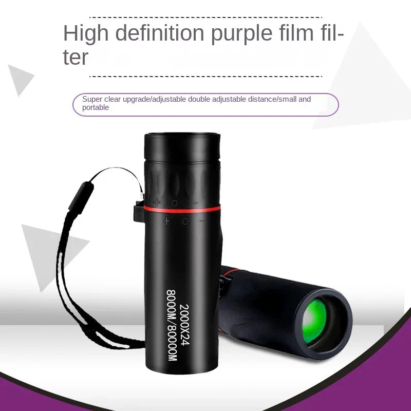 2000x24 HD Monocular Telescope Mini Portable Mobile Phone Telescope with Holder Outdoor Camping Hunting Birdwatching Telescopes