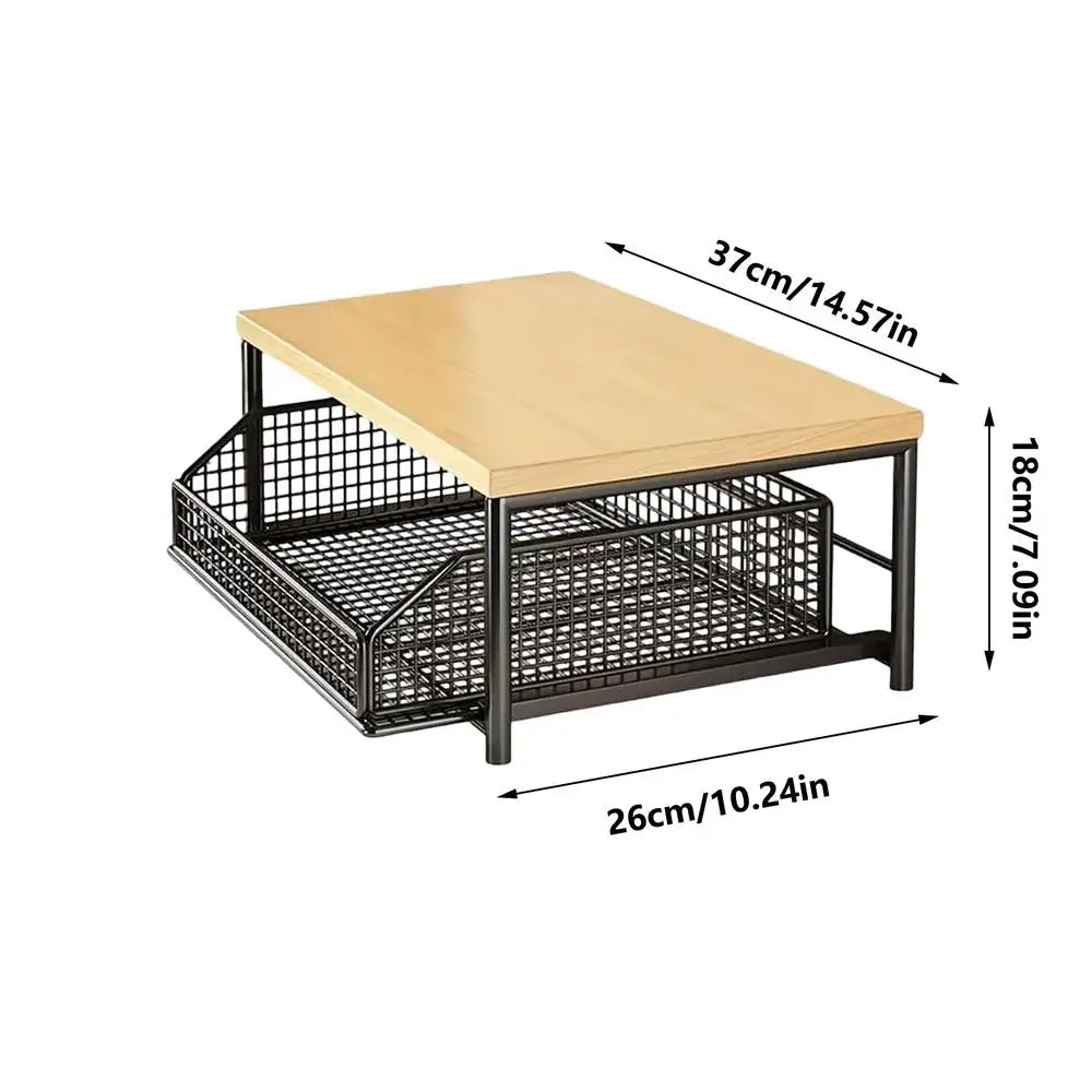Wooden Kitchen Storage Rack with Drawer – Multi-Use Standing Shelf Organizer
