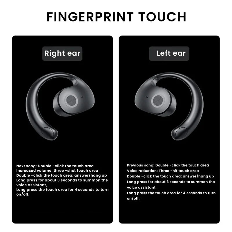 Wireless Bluetooth AI Real - time Language Translation Earphones 144 Languages Ear Hanging Headphone Translator For Busine - memorylane shop