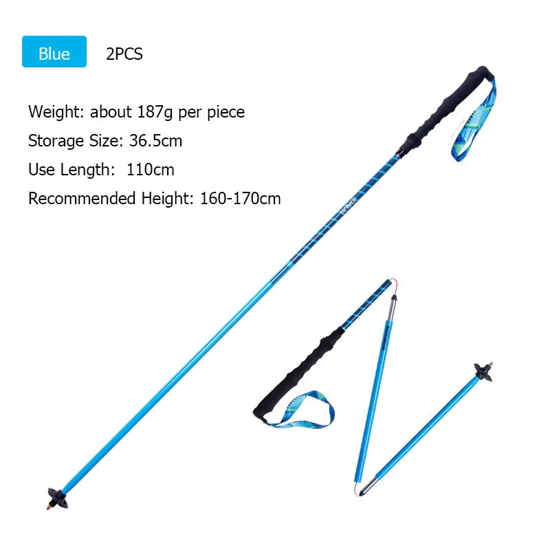 AONIJIE E4202 110cm 120cm Lightweight Folding Collapsible Quick Lock Cross-country Trekking Pole Aluminium Alloy Walking Stick