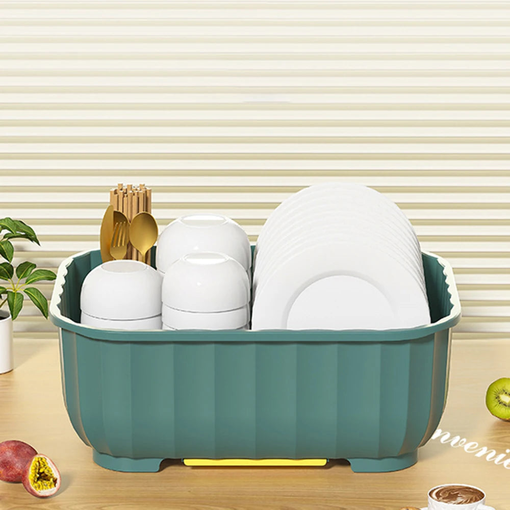 Kitchen Dish Drain Cabinet with Lid – Tableware & Chopstick Storage Box