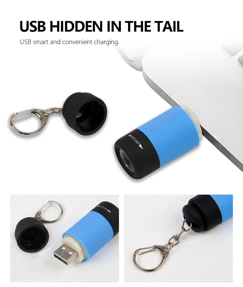 LETOYO UV Flashlights Led Mini USB Light Portable Rechargeable Waterproof Flashlight for squid jig metal jig fishing accessories