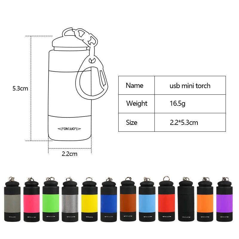 LETOYO UV Flashlights Led Mini USB Light Portable Rechargeable Waterproof Flashlight for squid jig metal jig fishing accessories