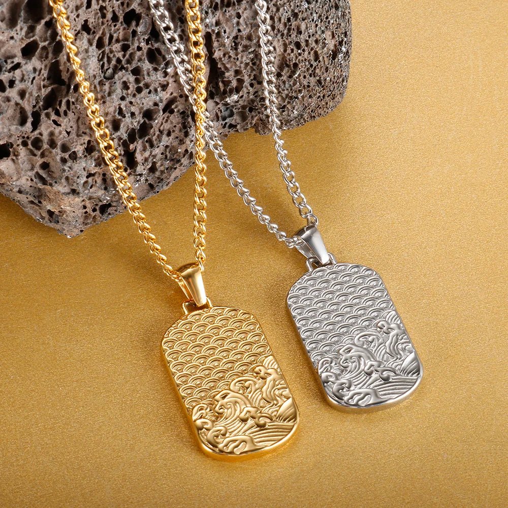 Square Pendants Delicate Stainless Steel Chain Pendant Necklace For Women Necklace - memorylane shop