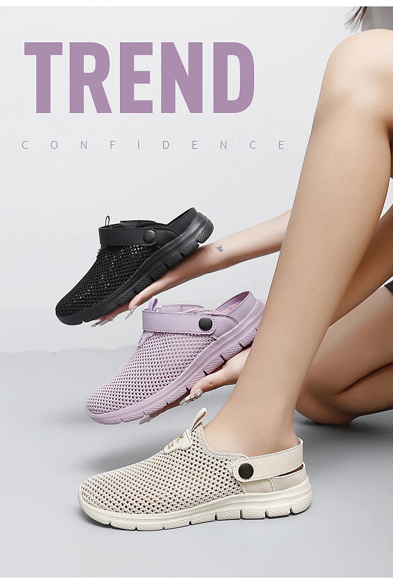 Summer Sandals for Women Breathable Beach Sandals Slippers Fashion Garden Clog Aqua Shoes Trekking Wading Shoes Plus Size 35-44