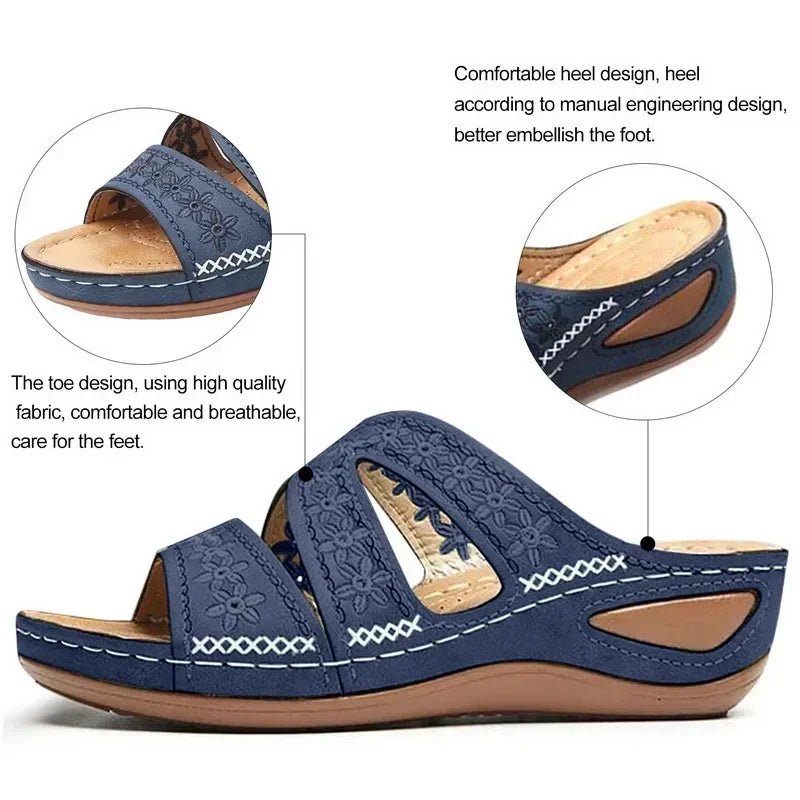 Summer 2025 women's sandals with exposed toes, retro anti slip leather casual women's fashionable versatile sandals - memorylane shop