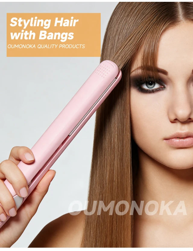 3-in-1 Hair Straightener for Hair Mini Flat Iron Styling Tools & Appliances Brush Beard Salon Hair Curler Professional Hot Comb