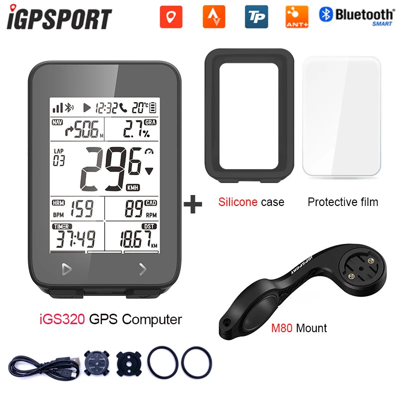 IGPSPORT iGS320 TYPE-C Blu5.0 ANT+ long battery 2.4 inch Outdoor Gps Bike Computer Navigation Tracking Wireless Speedometer