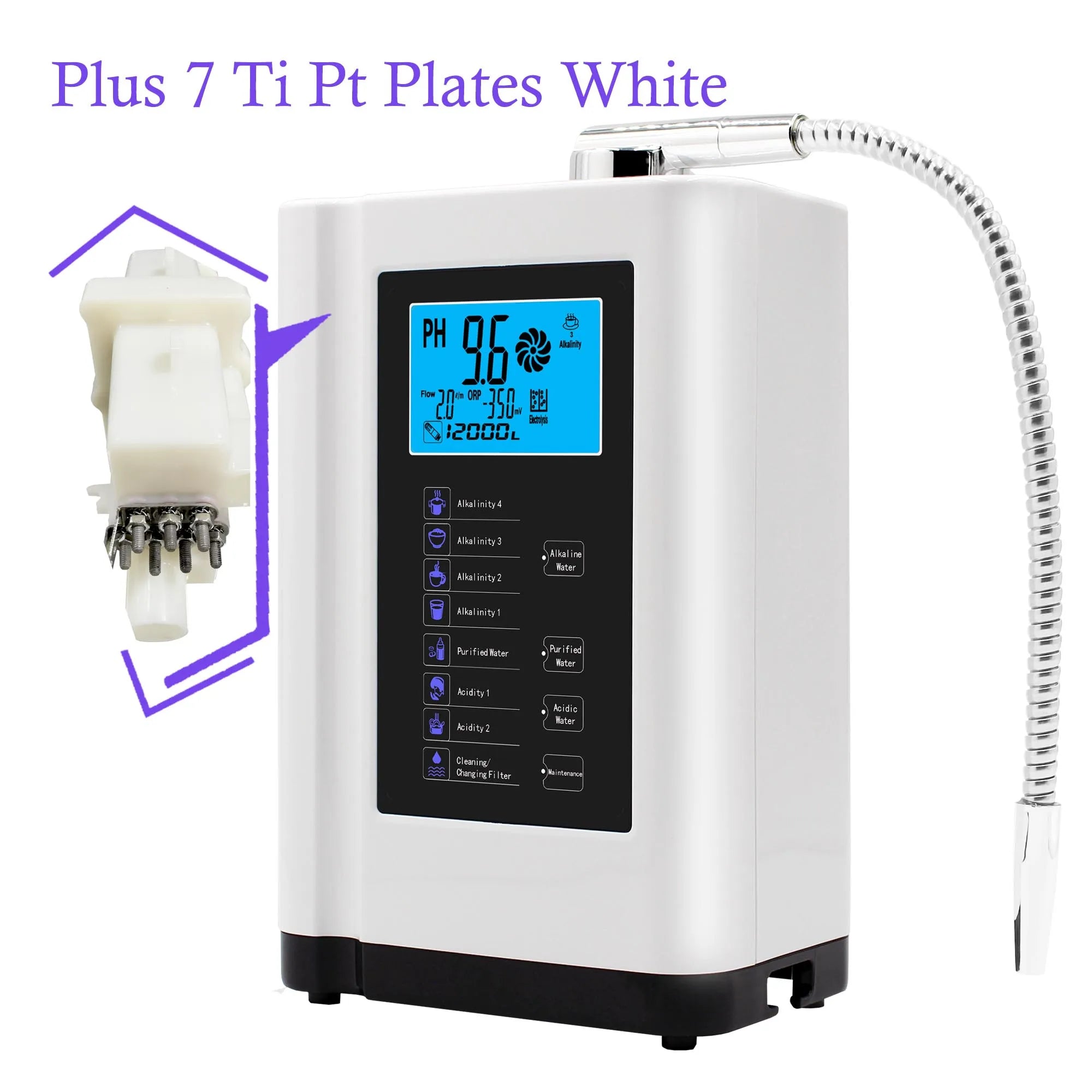 Alkaline Water Ionizer Hydrogen Generator Machine Purifier,Produces Ph 3.5 - 10.5 Alkaline Acid Water Water Filter System For Home - memorylane shop