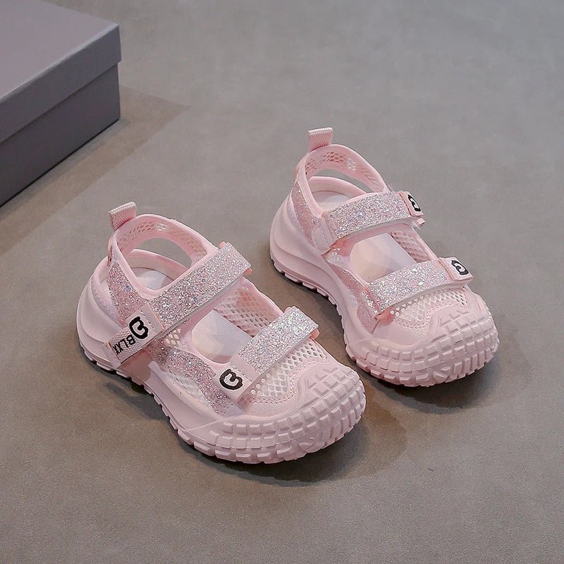 Summer Girls' Sports Sandals Comfortable and Soft Non - Slip and Breathable Outdoor Sports Sandals with Rhinestone Decorations - memorylane shop