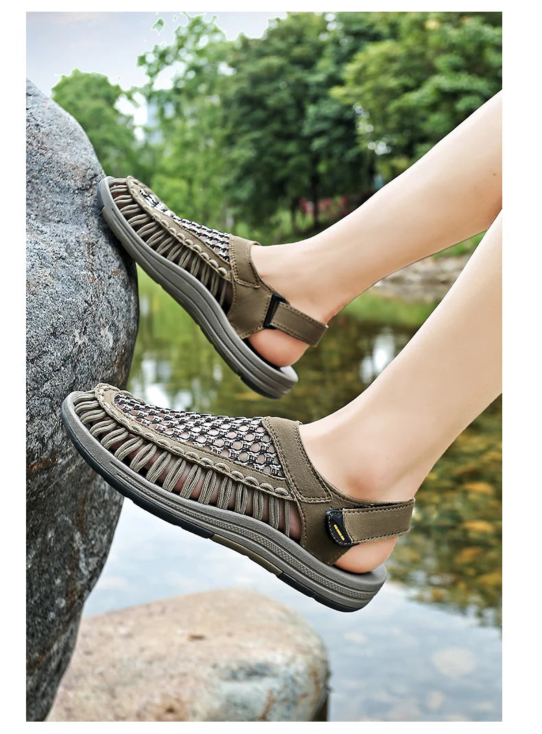 Summer New Sandals Men's Brand Designer Fashion Casual Outdoor Waders Large Size Hand-woven High Quality Beach Sandals For Men