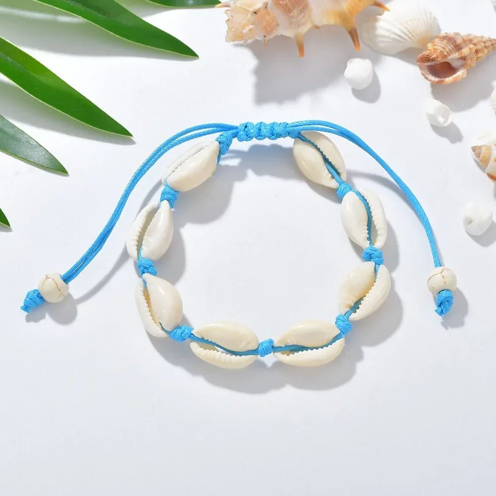 Summer Beach Shell Anklet For Women Bohemian Braided Rope Adjustable Chain Bangle Girls Leisure Vacation Jewelry - memorylane shop