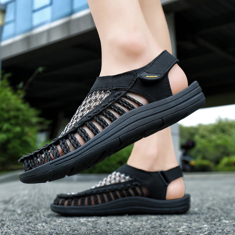 Summer New Sandals Men's Brand Designer Fashion Casual Outdoor Waders Large Size Hand-woven High Quality Beach Sandals For Men