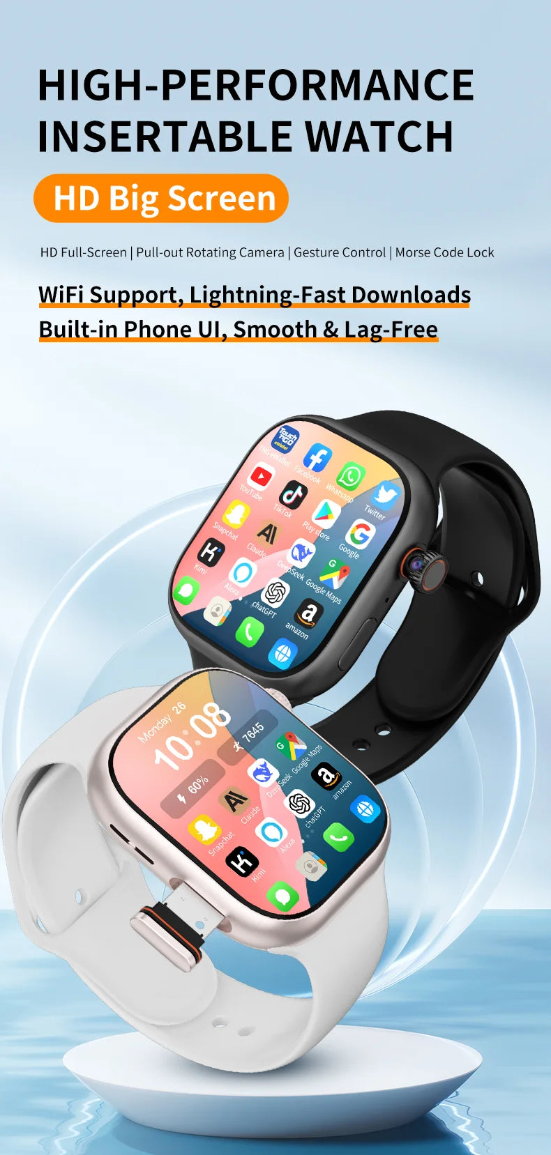 S10 Smart Watch – Android 4G LTE, AMOLED, GPS, Video Call & SIM Card