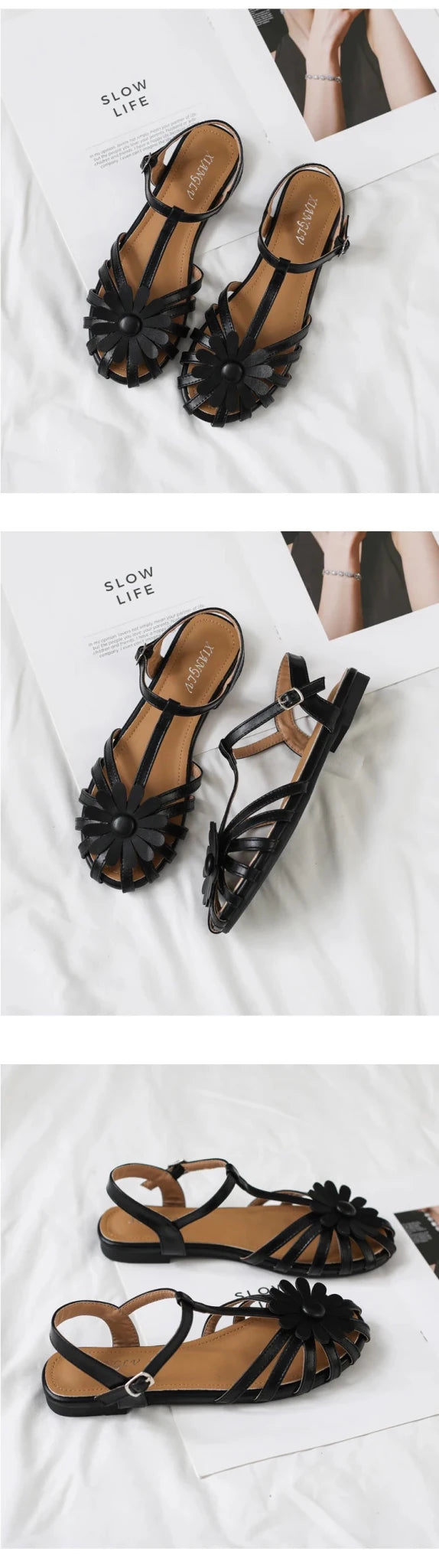 Summer Flat Sandals for Women Braided Hollow Closed - toe Sandals Outdoor Wear Breathable Holiday Roman Shoes sandalias de mujer - memorylane shop