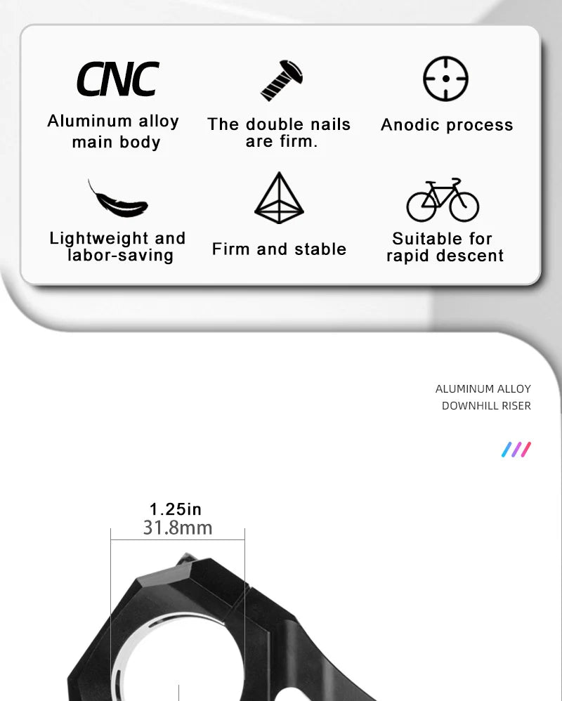 Wake Bike Short Stem Aluminum Alloy Mountain Downhill CNC Bike Handlebar Stem 31.8mm MTB Lightweight Short Stem Bike Accessories