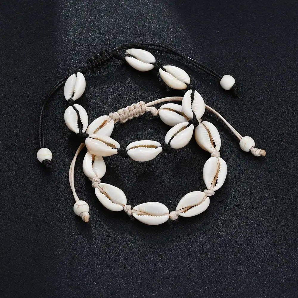 Summer Beach Shell Anklet For Women Bohemian Braided Rope Adjustable Chain Bangle Girls Leisure Vacation Jewelry - memorylane shop