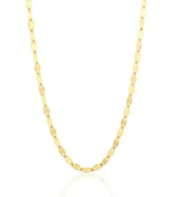 Gold chain necklace on a white background