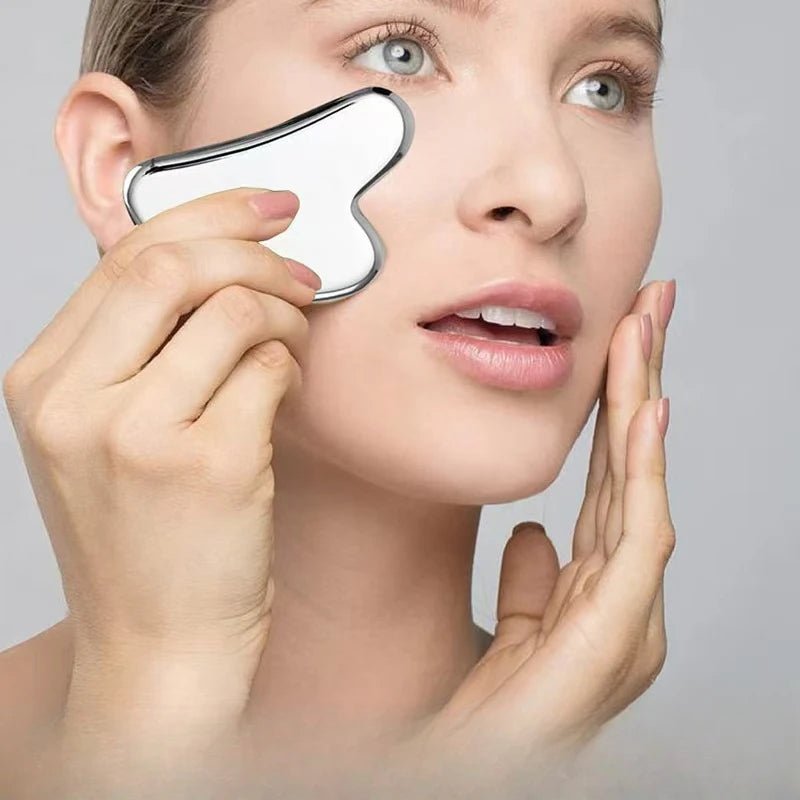 Stainless Steel Facial GuaSha Scraping Face Care Lifting Massage Tools Anti Wrinkle Skin Tighten Cooling Cellulite Massager Tool - memorylane shop
