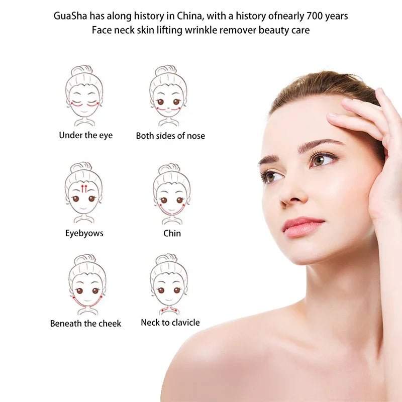 Stainless Steel Facial GuaSha Scraping Face Care Lifting Massage Tools Anti Wrinkle Skin Tighten Cooling Cellulite Massager Tool - memorylane shop