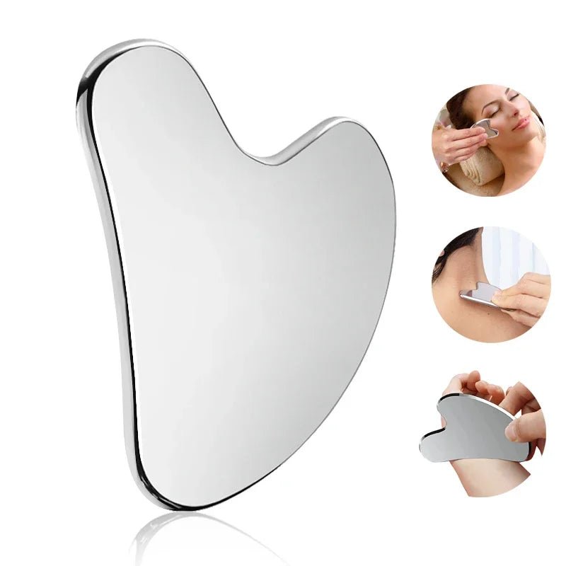 Stainless Steel Facial GuaSha Scraping Face Care Lifting Massage Tools Anti Wrinkle Skin Tighten Cooling Cellulite Massager Tool - memorylane shop