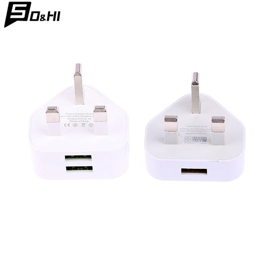  UK 3-Pin Wall Charger — 5V 2.1A USB Adapter for iPhone, Huawei & Android (1 or 2 USB Ports) Phone Charger memorylane shop