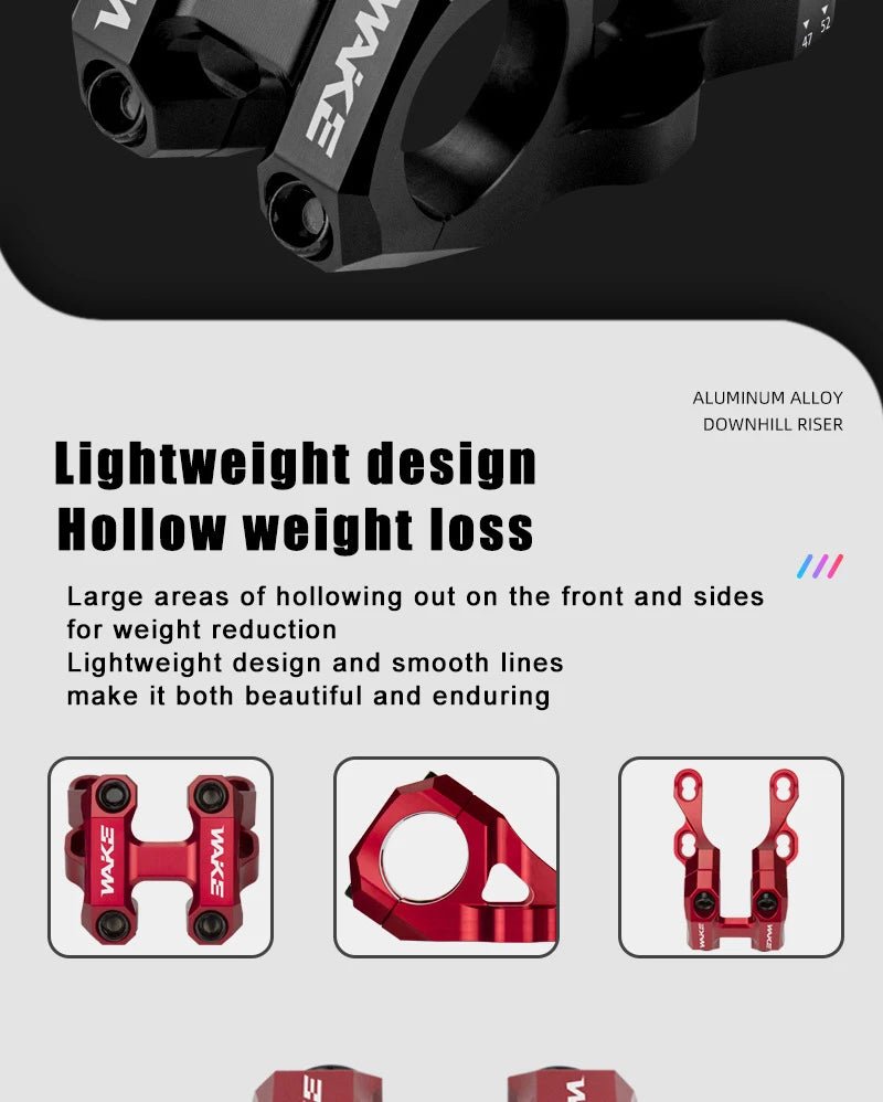 Wake Bike Short Stem Aluminum Alloy Mountain Downhill CNC Bike Handlebar Stem 31.8mm MTB Lightweight Short Stem Bike Accessories - memorylane shop