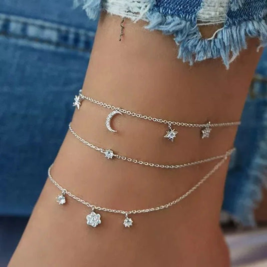 Hot selling minimalist ankle chain Bohemian style women's chain foot summer beach barefoot sandals ankle fashion jewelry - memorylane shop