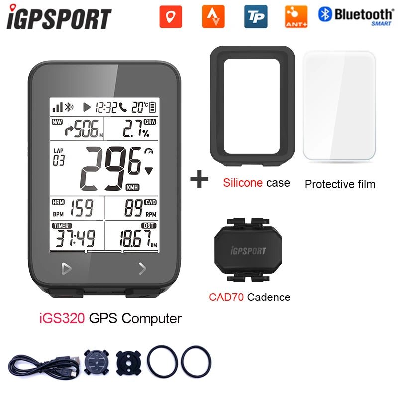 IGPSPORT iGS320 TYPE - C Blu5.0 ANT+ long battery 2.4 inch Outdoor Gps Bike Computer Navigation Tracking Wireless Speedometer - memorylane shop