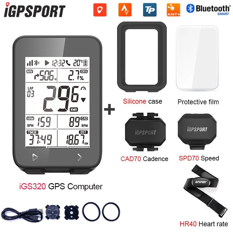 IGPSPORT iGS320 TYPE - C Blu5.0 ANT+ long battery 2.4 inch Outdoor Gps Bike Computer Navigation Tracking Wireless Speedometer - memorylane shop